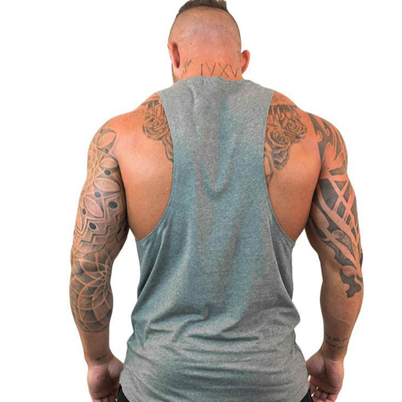 AliExpress Fitness Bodybuilding Sports Training Vest Cotton Sweat-absorbent Men's Tight Shoulder Waistcoat