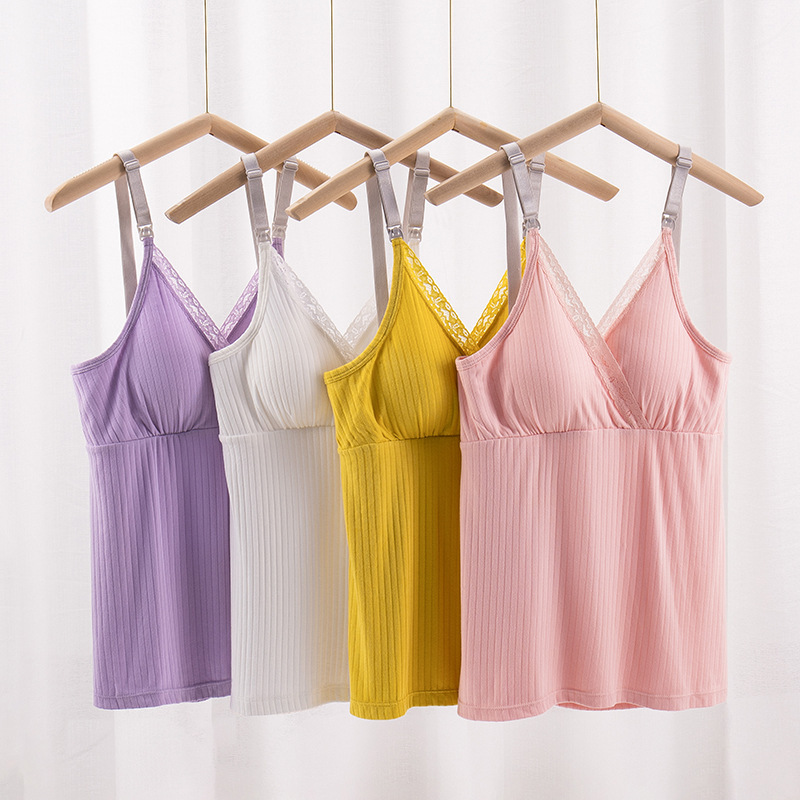 Maternity Tops Cross Breastfeeding Summer Comfortable and Breathable Home Clothes Outing Bottoming Maternity Sling Nursing Sling