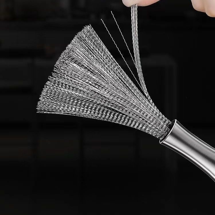 Stainless steel pot brush cleaning brush kitchen oil removal Internet celebrity brush stainless steel wire brush dish brush pot artifact