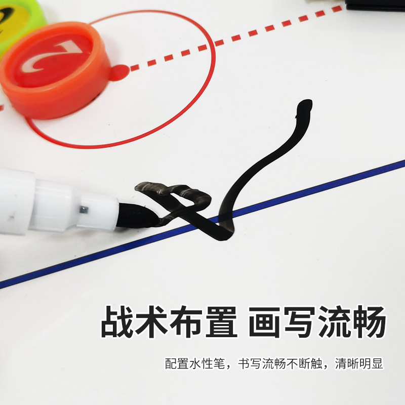Three-fold ice hockey tactical plate color folding coach plate leather teaching plate magnetic with pen coach plate 2.5 fold