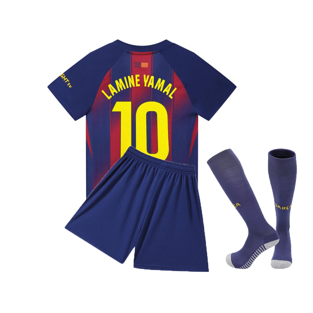 25-26 Barcelona S Home No. 10 Yamal Football Uniform Kidsren's Adult Team Uniform Jersey Size 14-3XL