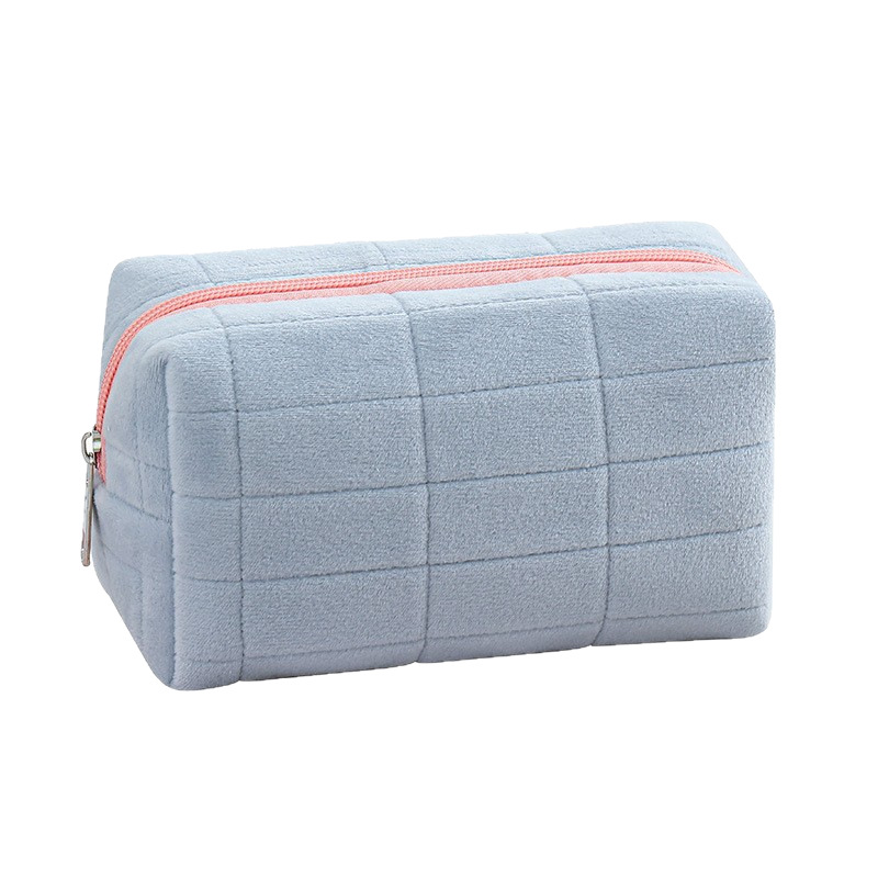 Cross-border Flannel Cosmetic Bag Pillow Bag Spot Ins Pencil Bag Japanese Style Simple Large Capacity High-value Plaid Storage