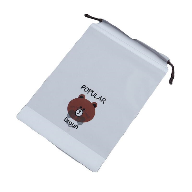 Bear Shoe Storage Bag Dustproof Moisture-Proof Drawstring Pouch Student Dormitory Shoe Organizer Travel Bag