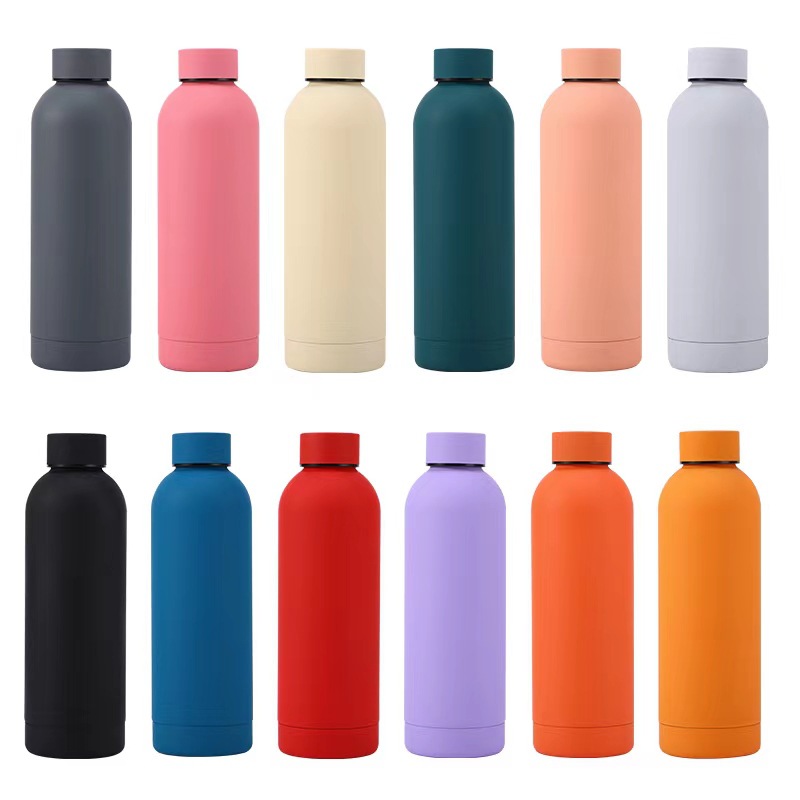 2025 Cross-Border American Thermos Cup Small Mouth Bottle 304 Stainless Steel Rubber Paint Car Outdoor Cup Water Cup Thermos Bottle