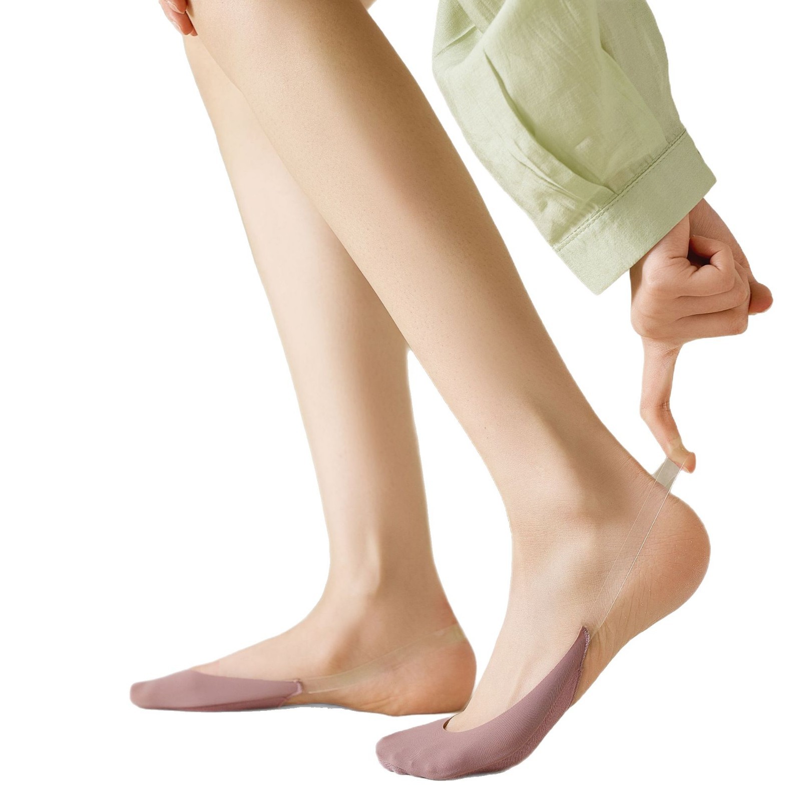 Boat Socks Pure Cotton Women's Spring and Summer Simple Sling Invisible Socks Sweat-Absorbent Antibacterial Non-Slip Non-Falling High-Heeled Shoes Socks Cotton Bottom