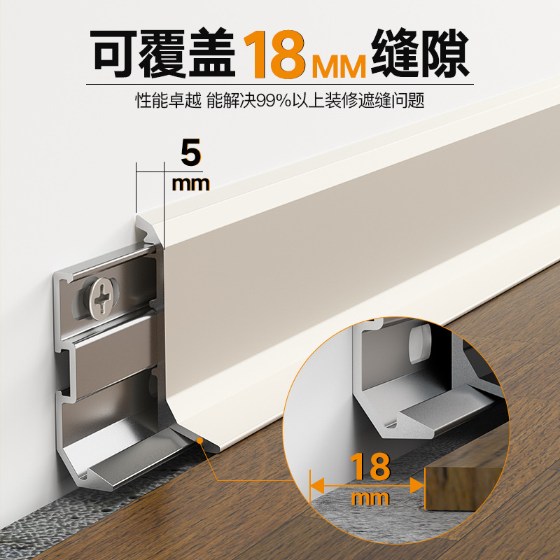 Aluminum alloy skirting line ultra-thin snap-in extremely narrow sticker line 6cm8cm metal stainless steel minimalist foot line
