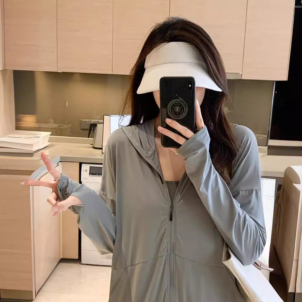 2025 Ice Silk Thin Breathable Cool Sun Protection Clothing Women's Summer New Easiest for Match Anti-Uv Cycling Sun Protection Jacket