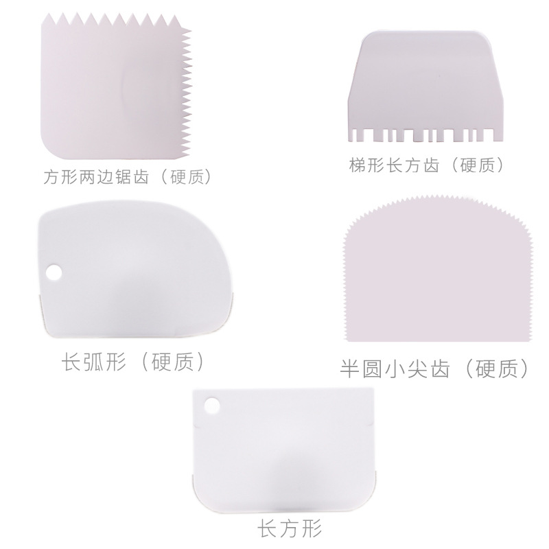 Plastic scraper semicircle triangle trapezoidal cake scraper noodle cutter sausage powder scraper cream spatula baking tool