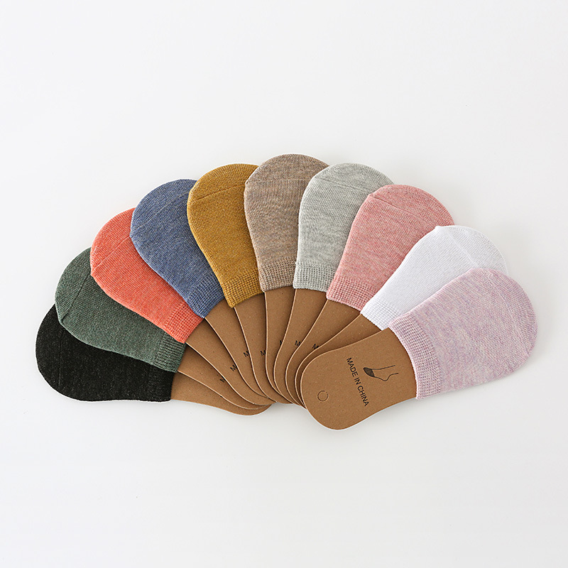 Dropshipping Pure Color Women's Socks Invisible Socks Set Plus Size Cotton Half-Palm Boat Socks Women's Socks High Heels Zhuji Socks