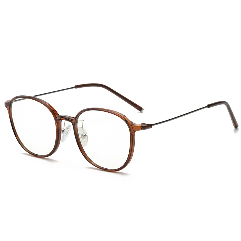 T7182 Korean-style round thin frame light myopia glasses frame women's plain-looking net-popular red book literary and artistic flat mirror men's fashion