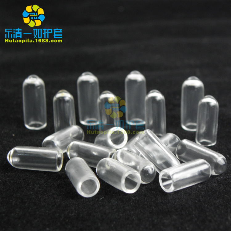 Spot PVC casing transparent rubber sleeve 1.3-4.5mm transparent iron wire cap iron wire rubber head flame retardant end