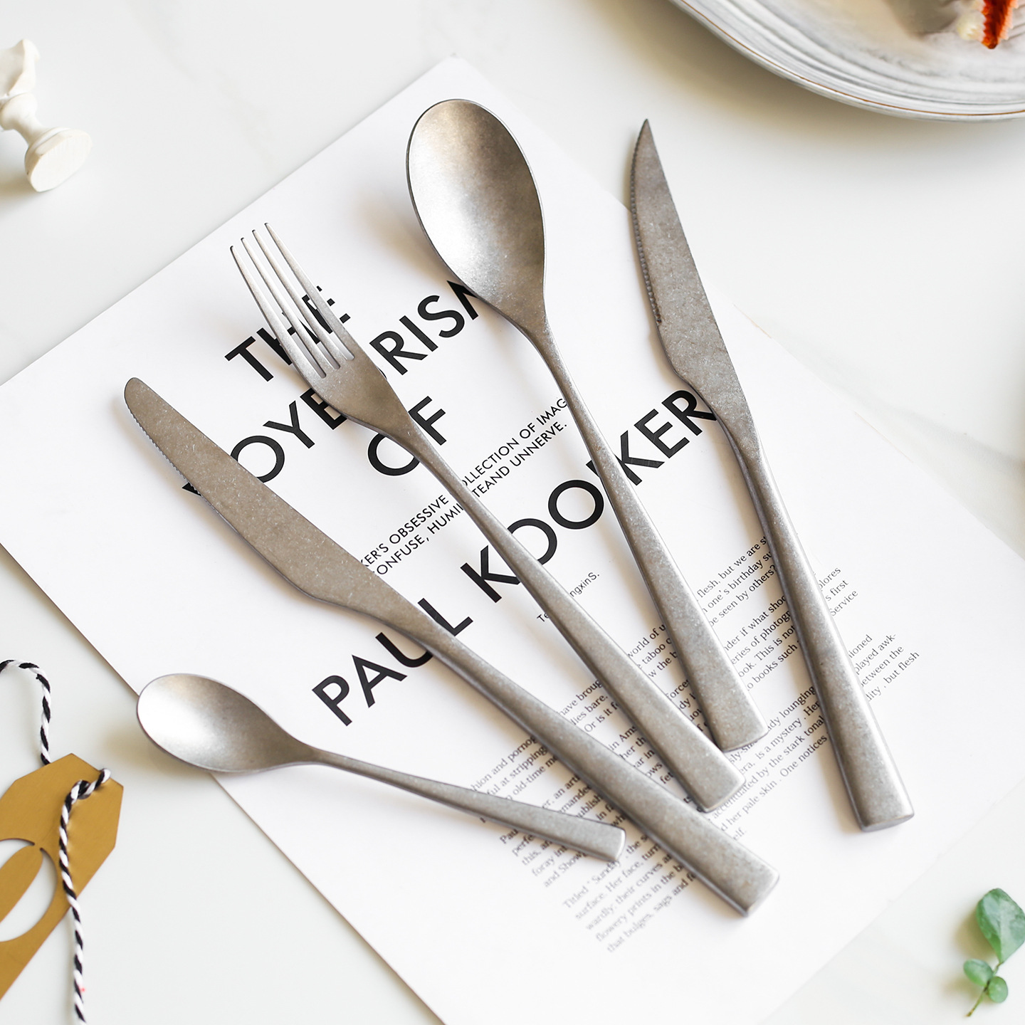 Набор столовых приборов из нержавеющей стали 304, 4 предмета, подарок для отелей, старинный стиль