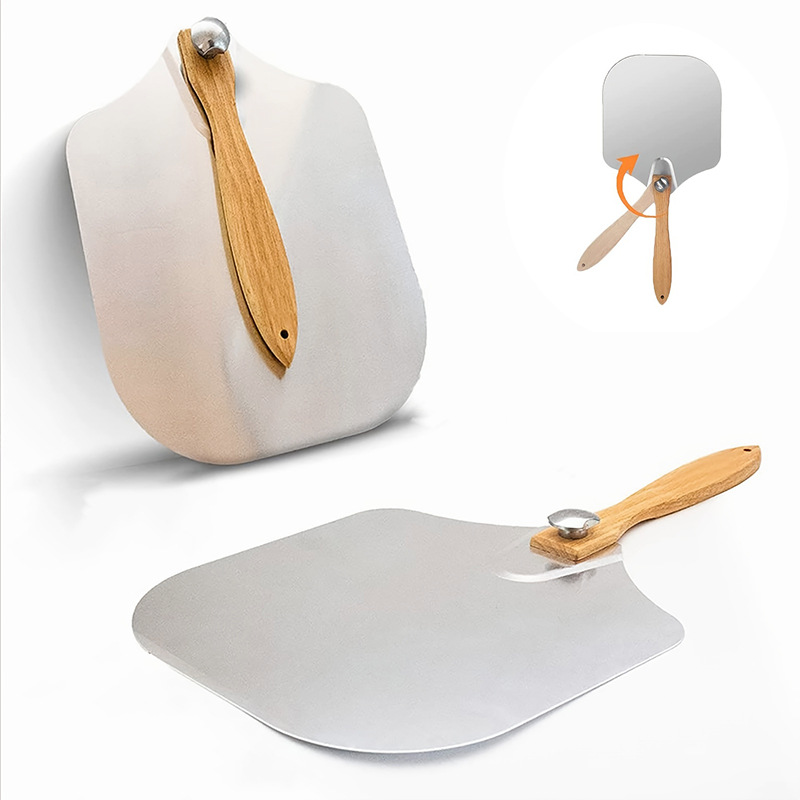 Лопата для пиццы, вращающаяся, складная, алюминиевая, для выпечки и переноса