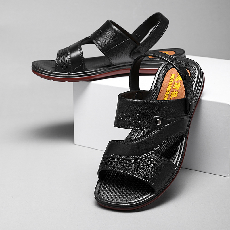 Men's sandals with tendon sole summer new comfortable waterproof beach shoes non-slip thick bottom wear-resistant dual-use sandals for men