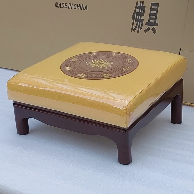 Temple Linen Bye Pad Bye Stool Thickened Encryption Sponge Full Solid Wood Kneeling Pad Durable Insect-proof Pineapple Pad Bye Pad