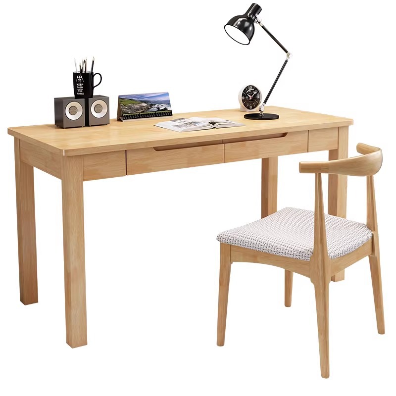 Solid Wood Chinese Style Desk Simple Modern Small Apartment Office White Writing Desk Home Laptop Table