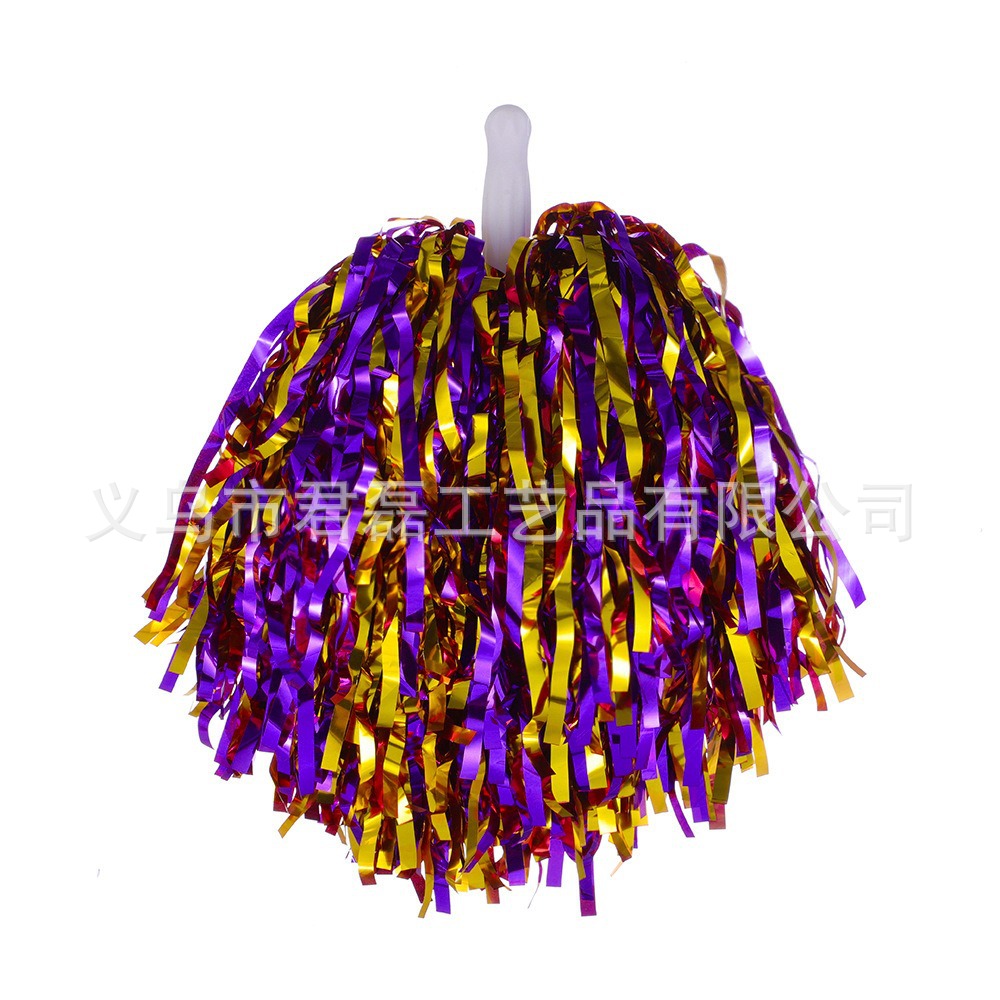 Sports cheerleaders hand flower cheerleading 30 grams of small handle double color flower ball dance props hand performance cheerleading flowers