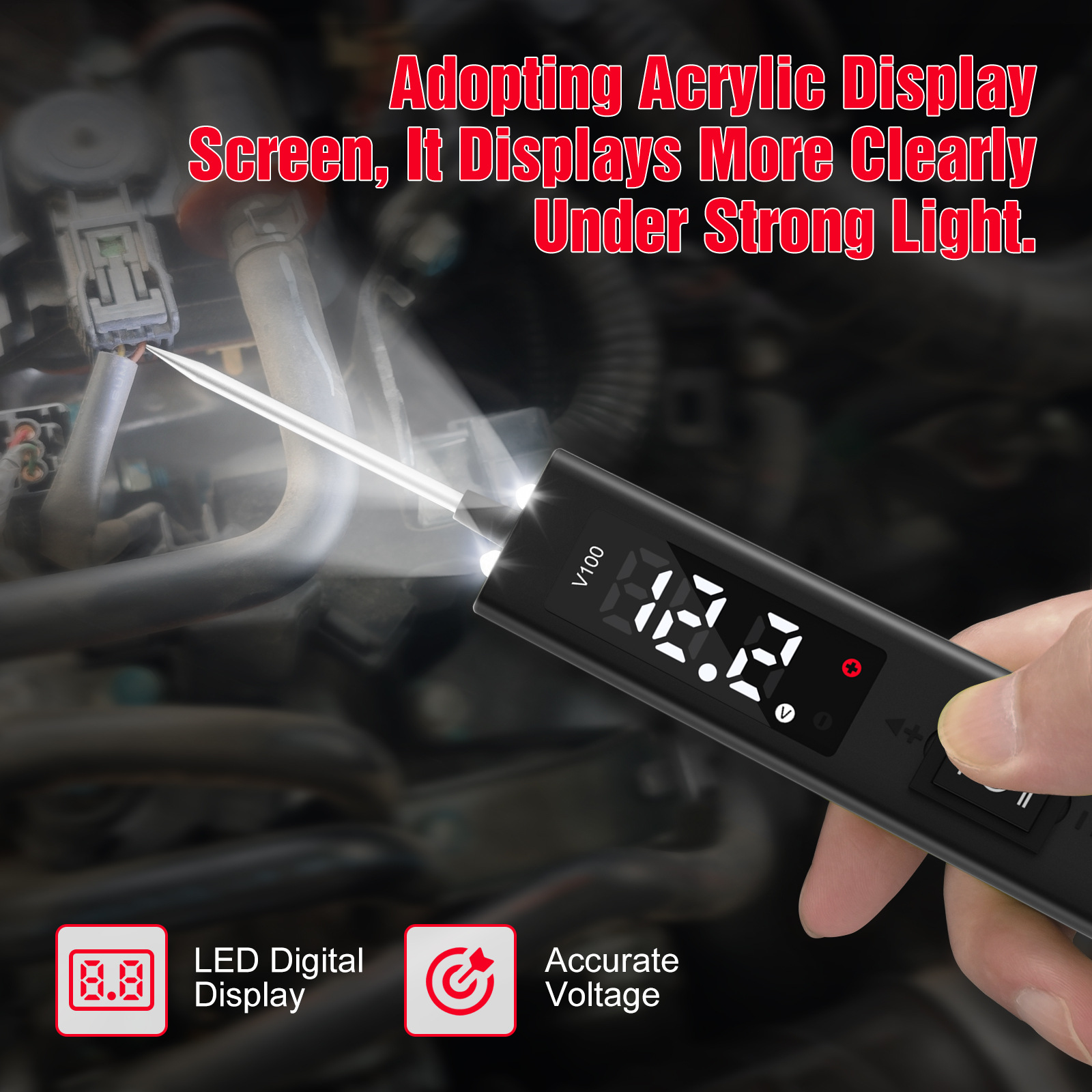 Cross-border new V100 car circuit detector line intelligent analysis diagnostic instrument battery diagnostic belt screen