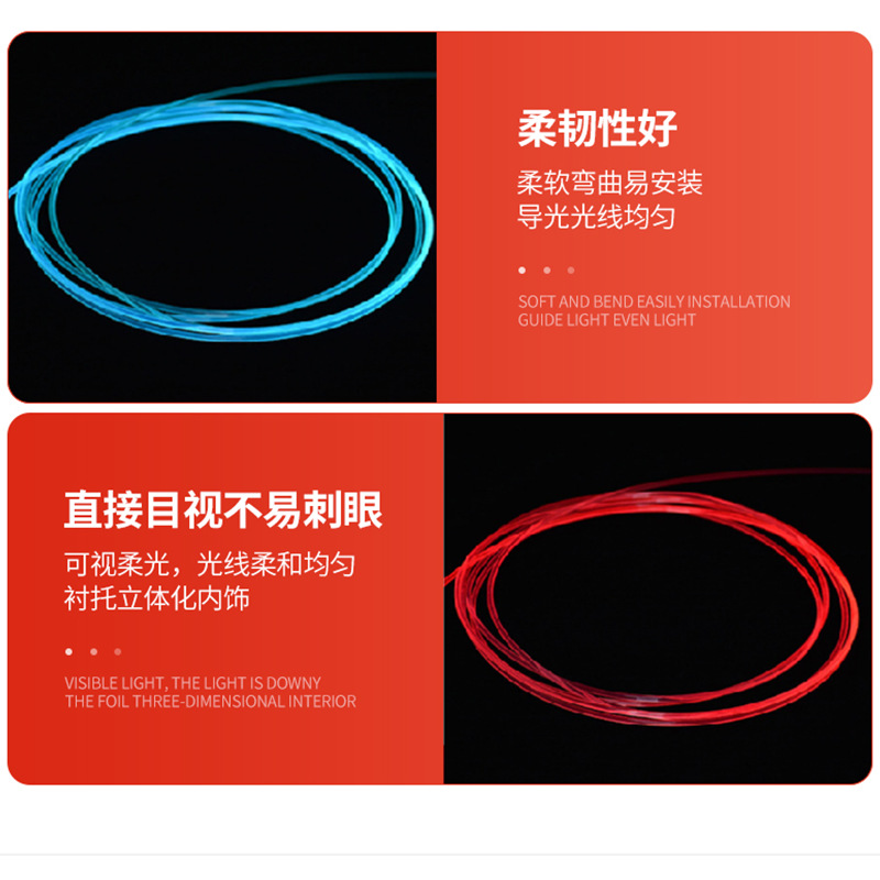 Light guide bar 2.5mm transparent all-in-one optical fiber mouse pad optical fiber cable atmosphere lamp super bright light guide light emitting light