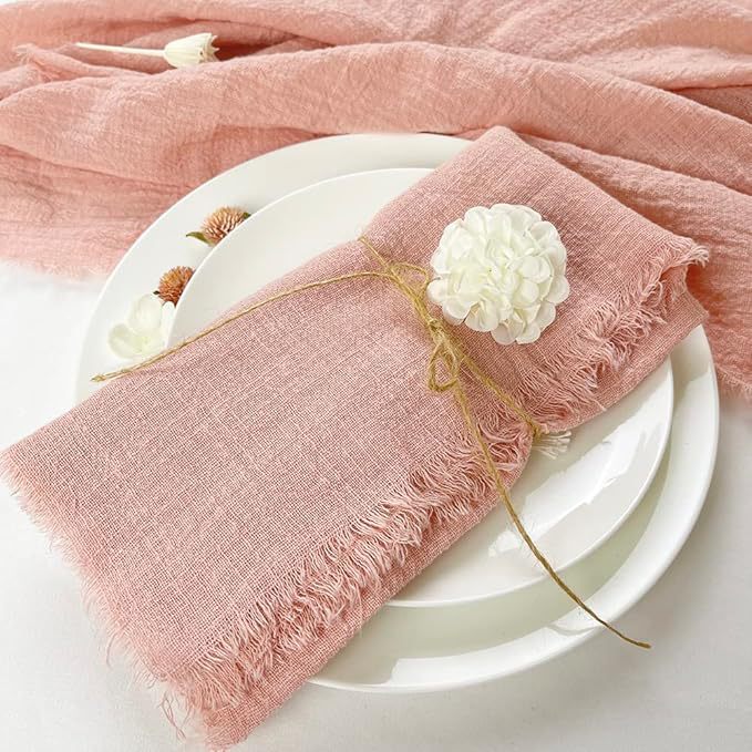 Tassel Pure Cotton Raw Edge Napkin Cloth Amazon Wedding Tablecloth Tassel Napkin Cotton Gauze Cheesecloth