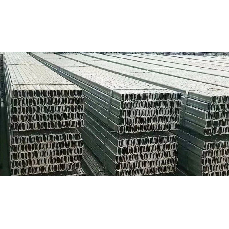 Galvanized C-Shaped Steel, Punched Cold-Bent Purlins Q235B Hot-Dip Galvanized C-Shaped Steel, Various Specifications Can Be Customized