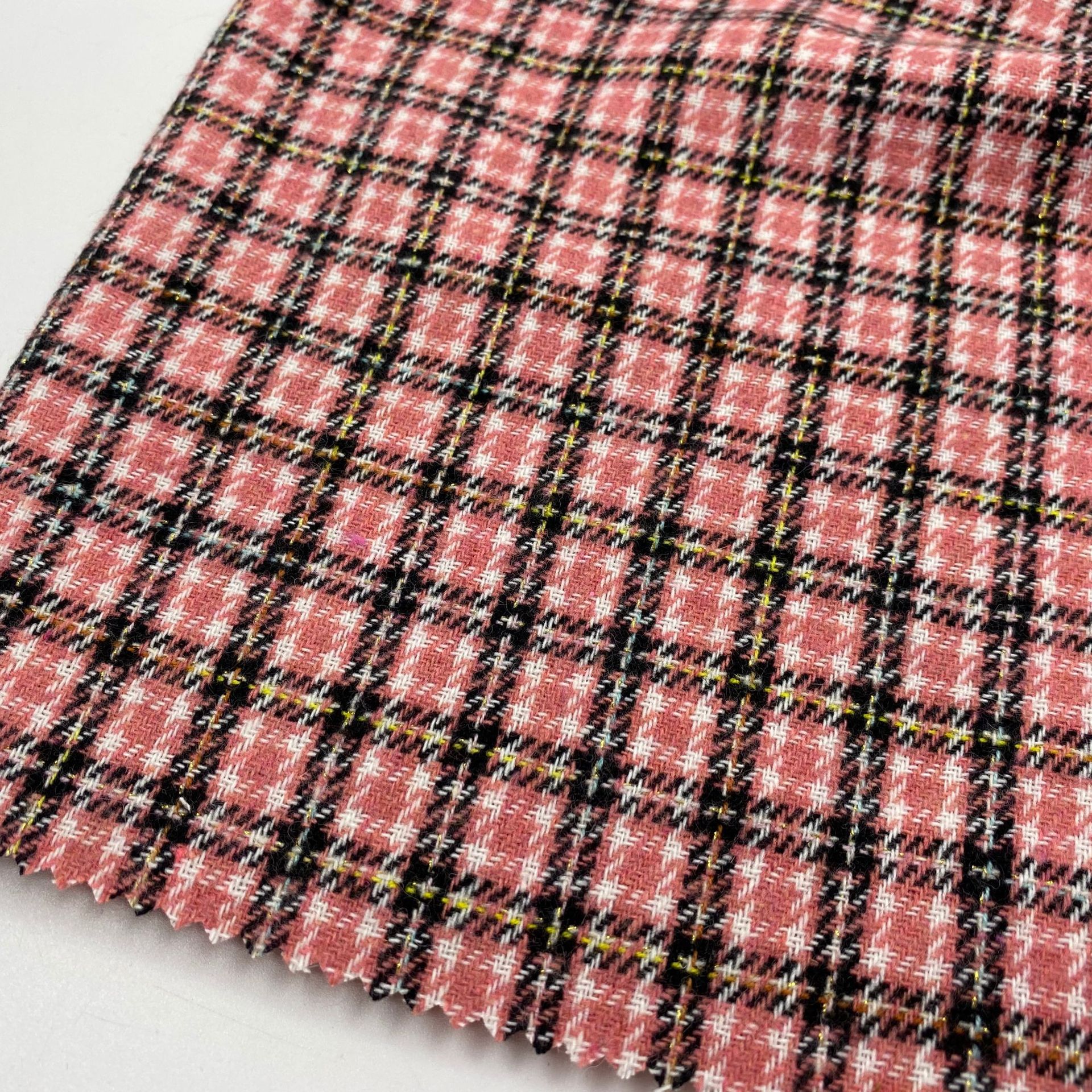 Spot Slub Vintage Small Plaid Fabric Children's Wear Yarn-dyed Woolen Fabric