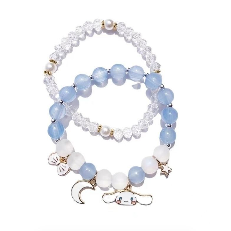 Sanrio melody primary school students hand beaded crystal bracelet ins niche design jewelry 520 gift for girls