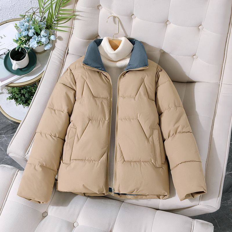2024 autumn and winter new short cotton-padded jacket women's fashion plus size small cotton-padded coat padded loose collar coat women