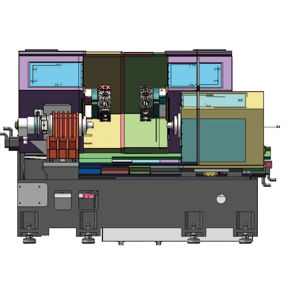 Manufacturer's New Cnc Machine Vtd5246 Model with Dual Spindles and Dual Tool Towers Suitable for Mechanical Cnc Lathe Processing