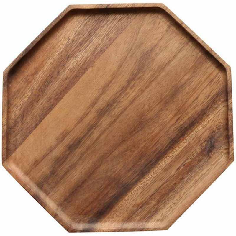 Retro acacia wood wooden tray solid wood leisure afternoon tea dessert coffee wooden plate simple fruit bread tray