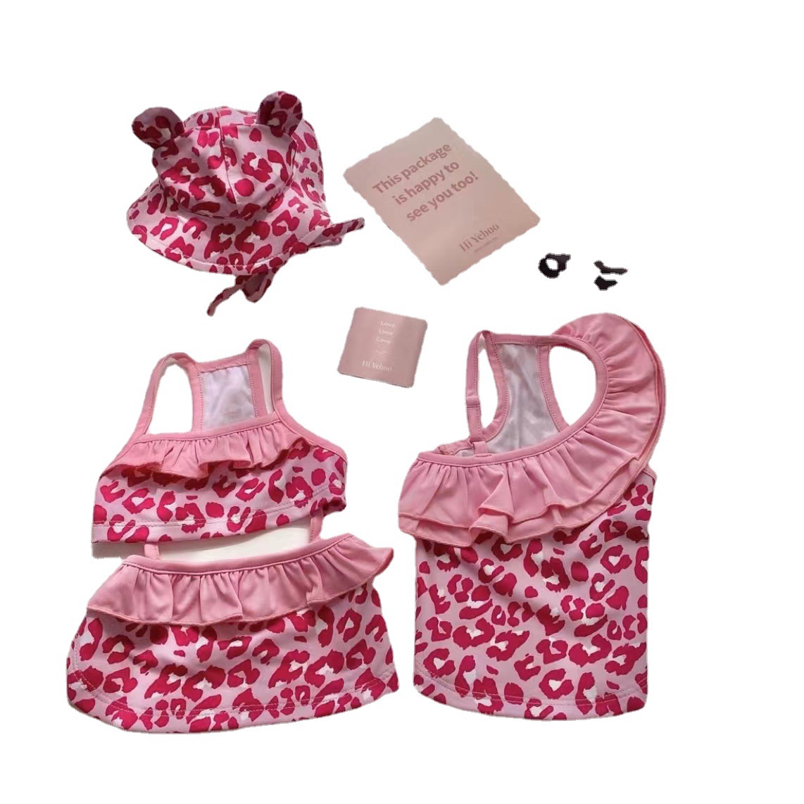 New Pet Swimsuit Cat Transformation Dress with Swim Cap One-piece Strap Bikini Dog Vest Swimsuit Cat Clothes