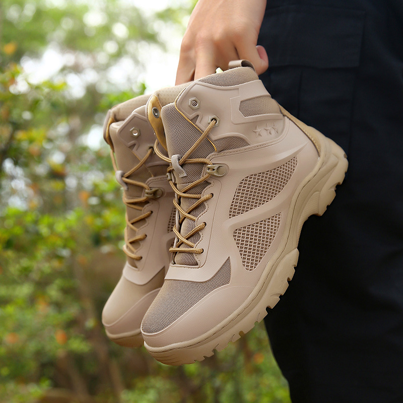 Cross-border Autumn and Winter Cross-border Anti-skid Belt Steel Claw plus size Foreign trade original order Military Boots Outdoor Boots Rock Climbing High-top Climbing Boots for Men