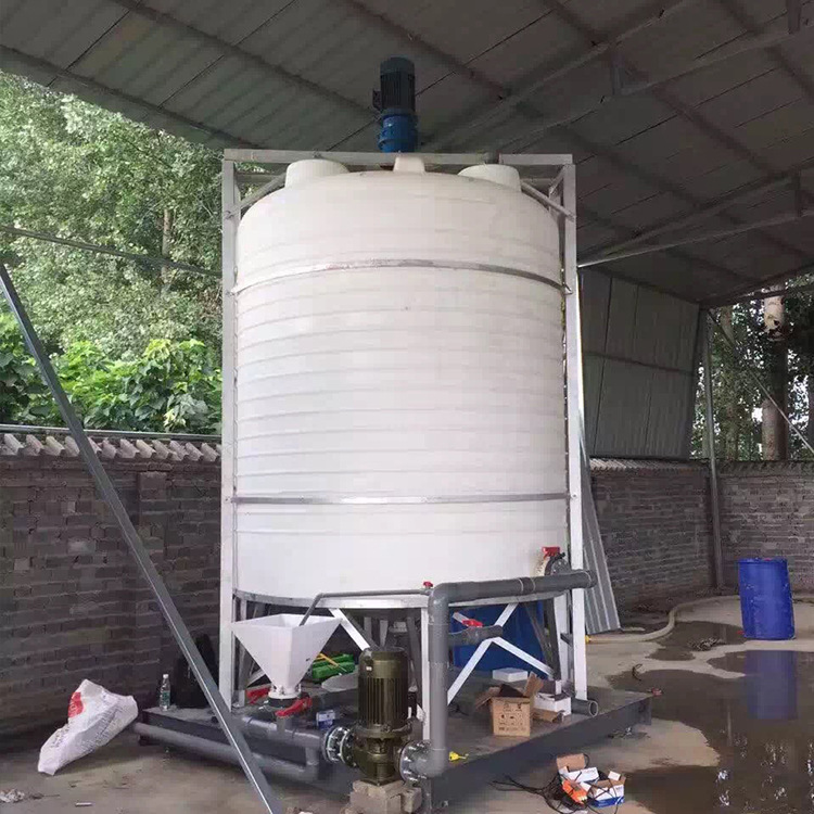 New Product 20 Tons 30 Cubic Pe Dosing Mixing Barrel with Motor Pacpam Chemical Sewage Plastic Fertilizer Tank Large Barrel