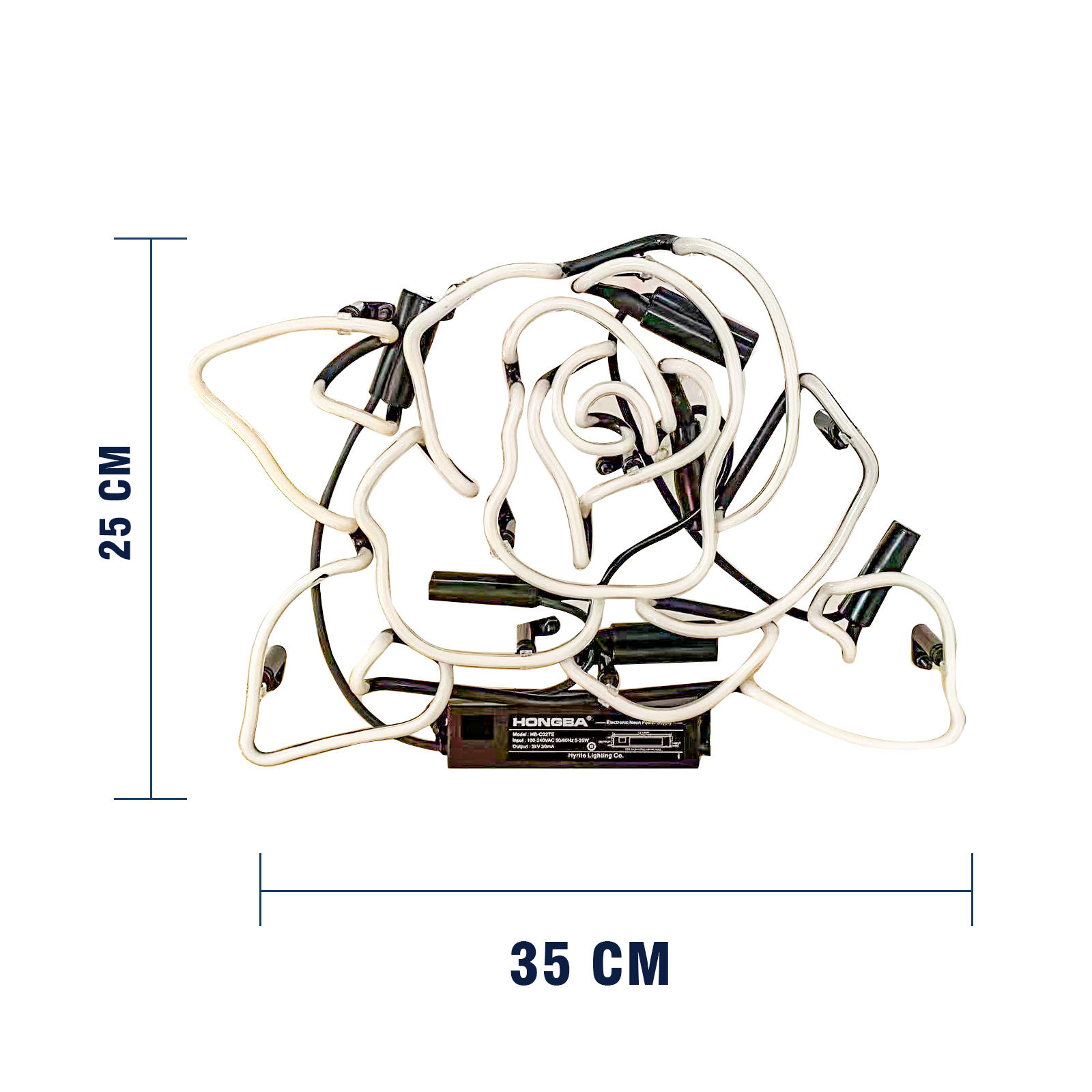 Rose Glass Neon Light Glowing Home Decoration Neon Light Red and Green Cross-Border E-Commerce Retro Neon Tube