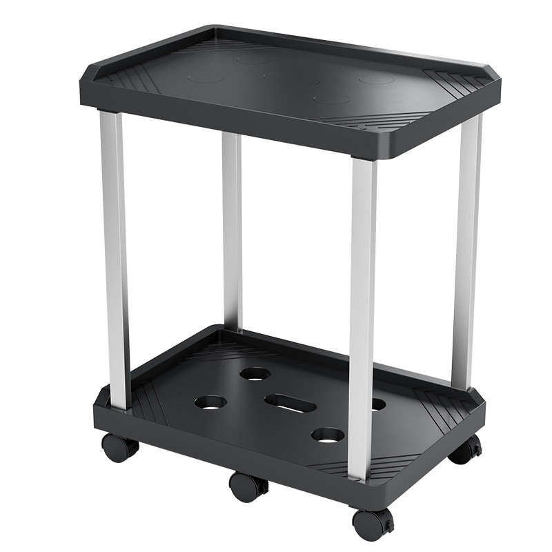 Desktop computer host base double-layer universal wheel with brake mobile host bracket office home storage rack