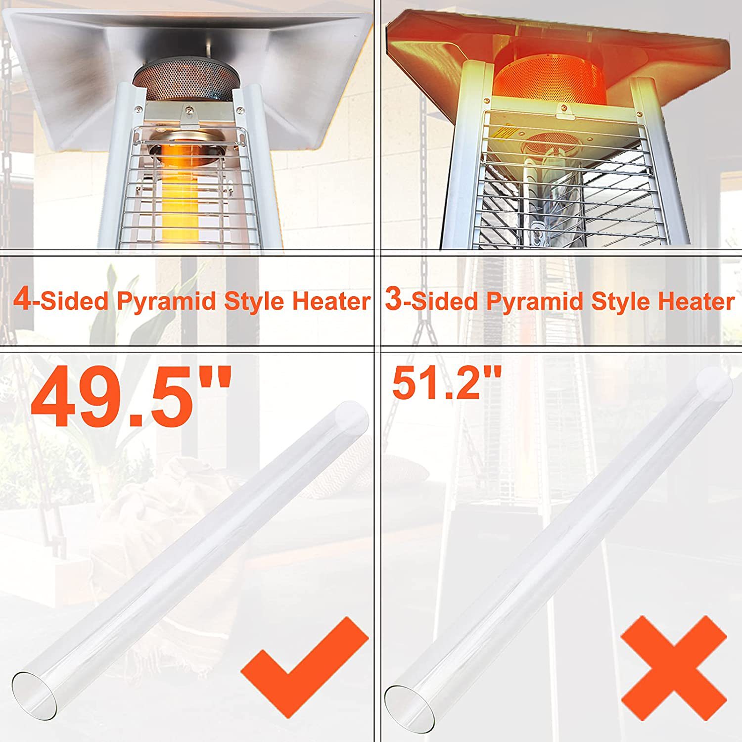 Gas Heater Accessories Are Hot-Selling Across Borders, High-Temperature Resistant High Borosilicate Glass Tubes, Individually Packaged with Foam and Including Silicone Rings