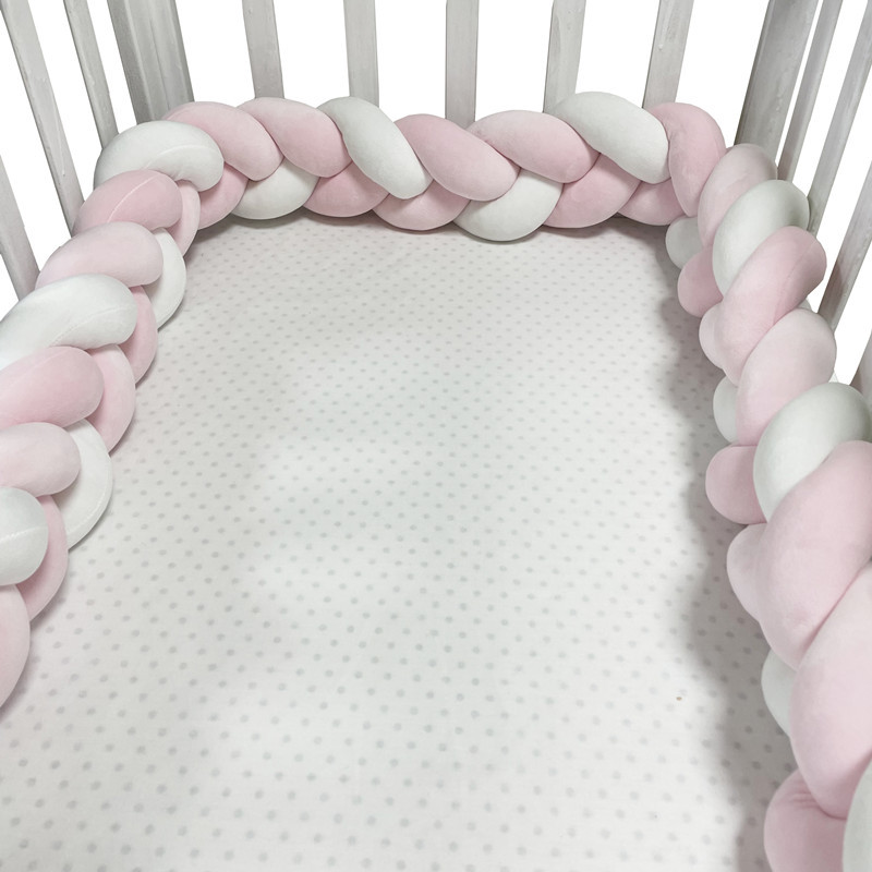 ins new baby crib circumference hand-woven long knotted ball three strands braided anti-collision soft bag baby bed circumference
