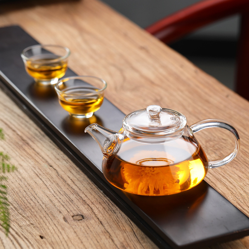 High Borosilicate Glass Teapot Small Single Brewing Teapot with Filter Pot Tea Water Separation Pot Tea Set Heat-Resistant