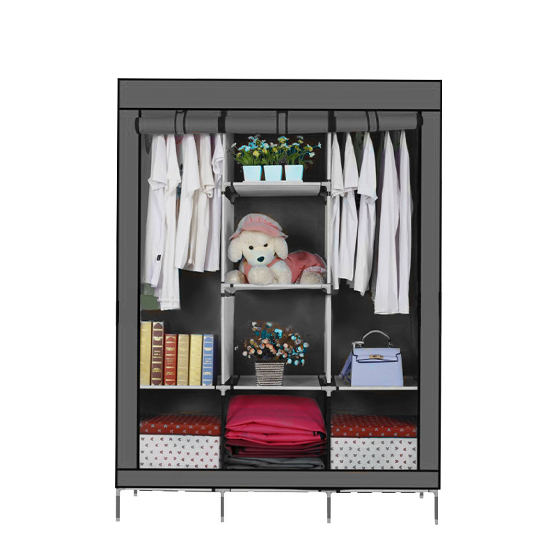 Cross-border simple wardrobe shoe rack non-woven hot combination suit rental room dormitory storage assembly wardrobe wholesale