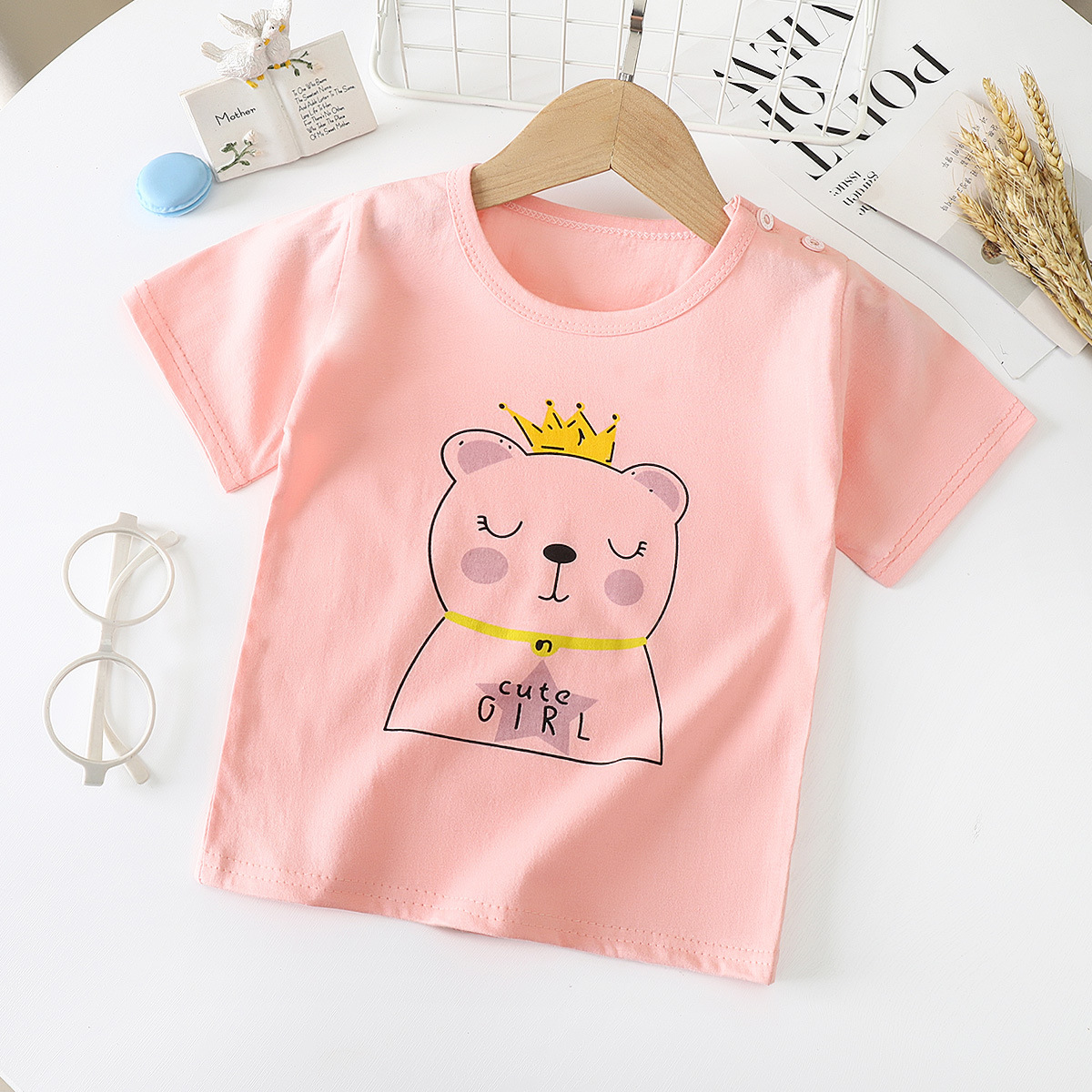 Children's Short-Sleeved T-Shirt Pure Cotton Baby Half-Sleeved Bottoming Shirt for Boys and Girls Baby Tops Summer Clothes 0-7 Years Old Dropshipping