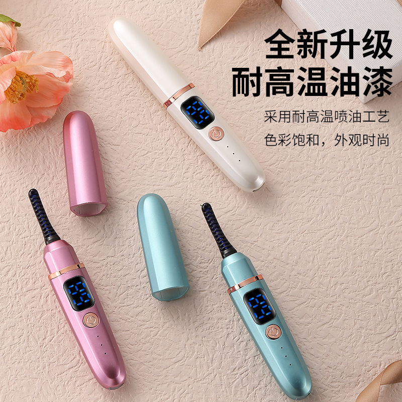 New Electric Eyelash Curler, Heated Eyelash Curler with Power Display, Long-Lasting Styling Eyelash Curler
