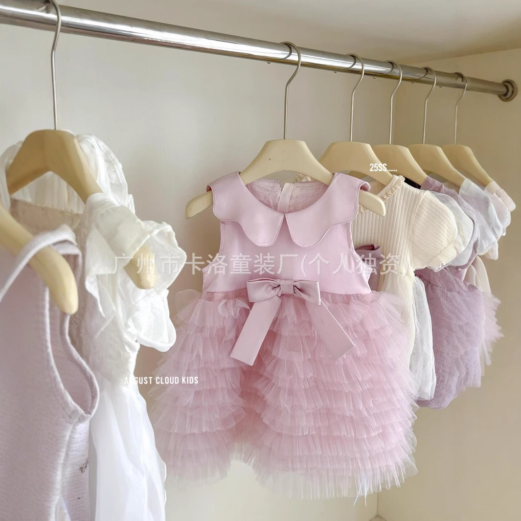 Ran Xiaoran's Physical Brand Children's Clothing Final Clearance Summer Girls' Skirt Suit Woven Factory First-Hand Supply