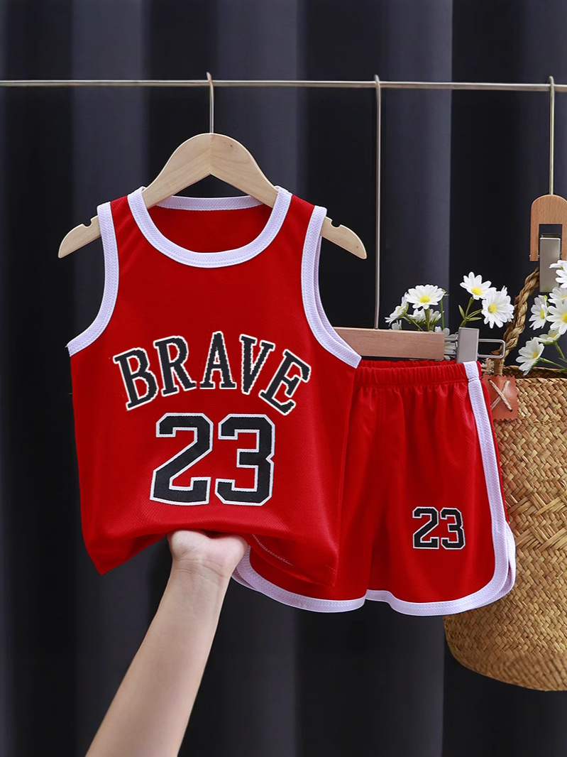 New Children's Clothing Summer Children's Quick-drying Clothes Sportswear suit Boys Sleeveless Baby Basketball Clothes Summer Vest Shorts