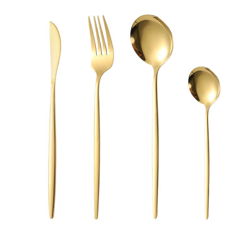 Cross-border Portuguese stainless steel western tableware knife and fork spoon four-piece spoon hotel steak knife and fork coffee spoon gift