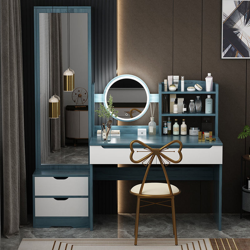 Dressing Table Storage Cabinet Integrated Modern Simple Dressing Table Bedroom Small Apartment Small Mesh Dressing Table