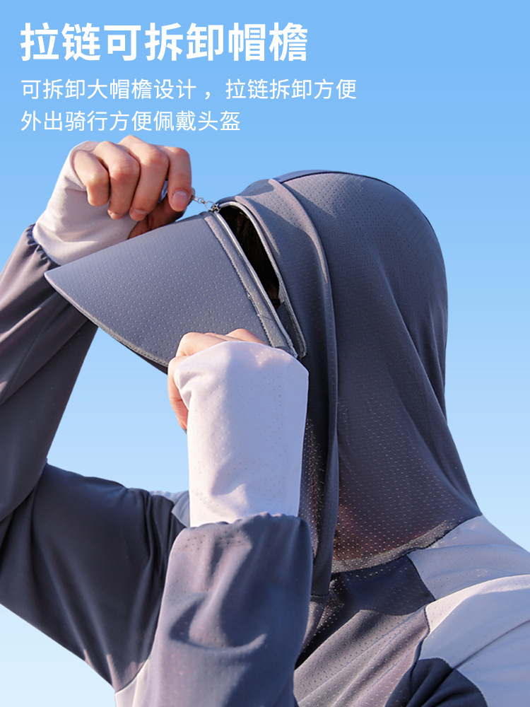 Wholesale Sun Protection Clothing Men's Ice Silk Summer New Anti-Uv Upf50+ Light and Breathable Fishing Sun Protection Clothing Loose