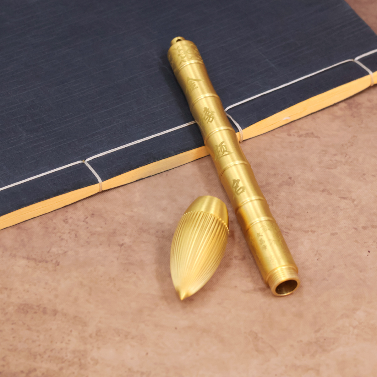 Brass Wenchang Pen, Gold List Title Pendant, Brass Pen Ornament, Gift for Students, Portable Handicraft