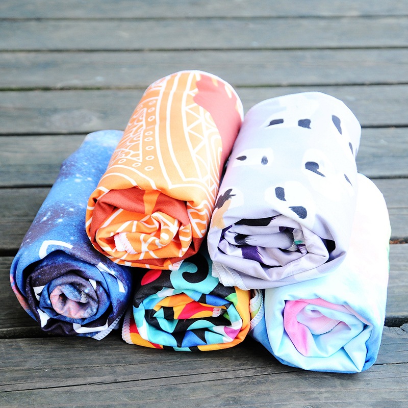 Processed and Customized Microfiber Sports Yoga Towel, Non-Slip, Sweat-Absorbent, Fitness, Compact, Portable Yoga Mat, Yoga Towel
