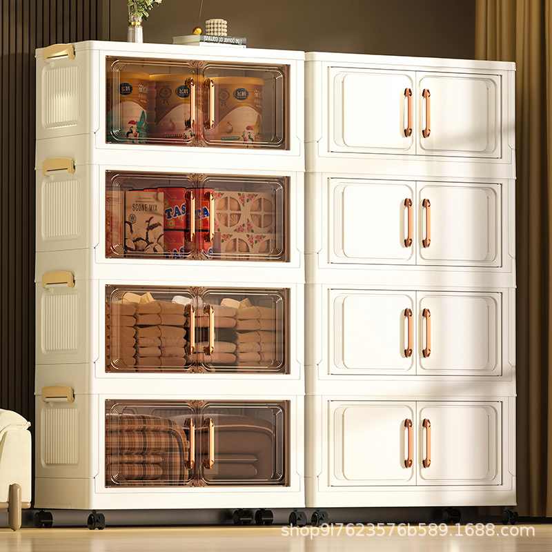 Складной шкаф для хранения Домашний кухонный многоуровневый мобильный шкаф для хранения Игрушечная коробка Закуски Напольный шкаф для хранения