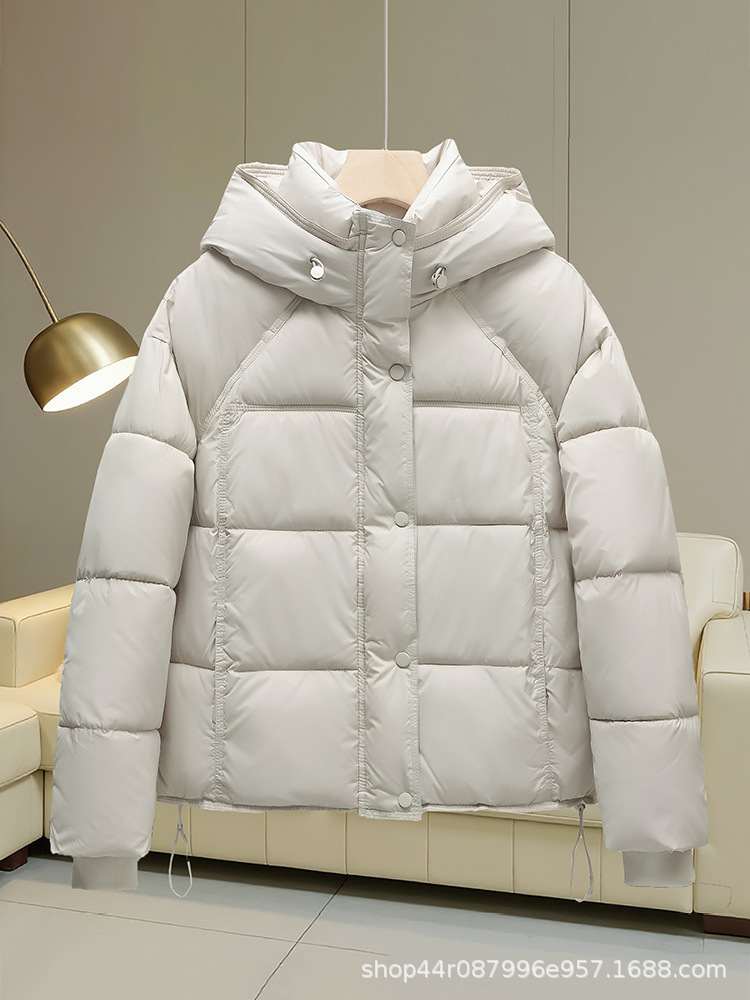 Puff Cotton Jacket for Women 2025 Winter New Short Hooded Loose Bread Jacket Thickeneded Casual Warm Off-Season Jacket
